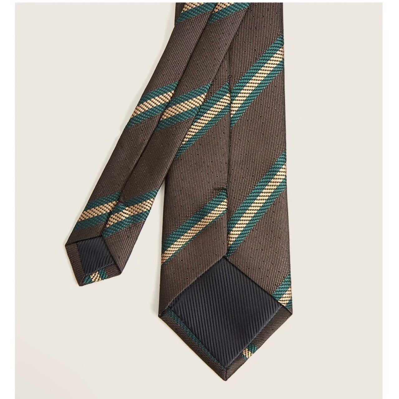 ダークブラウンレジメンタルネクタイ – ÉTREE